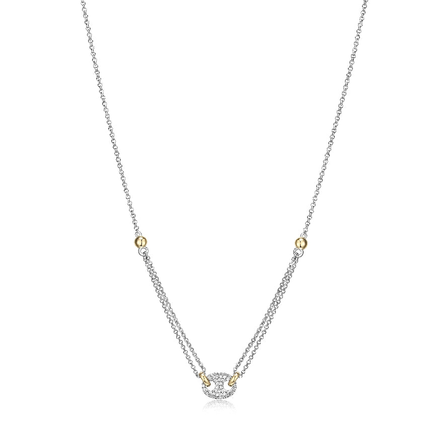 Elle Collection SS & G/R Plate Cubic Zirconia Necklace

Elle Collection Sterling Silver & Gold/Rhodium Plate 'Espion' Cubic Zirconia Necklace

Chain Length 17' (Adjustable)

