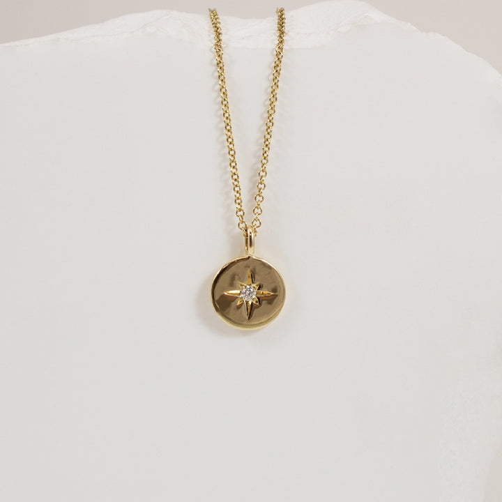 10KY Canadian Diamond Compass Necklace