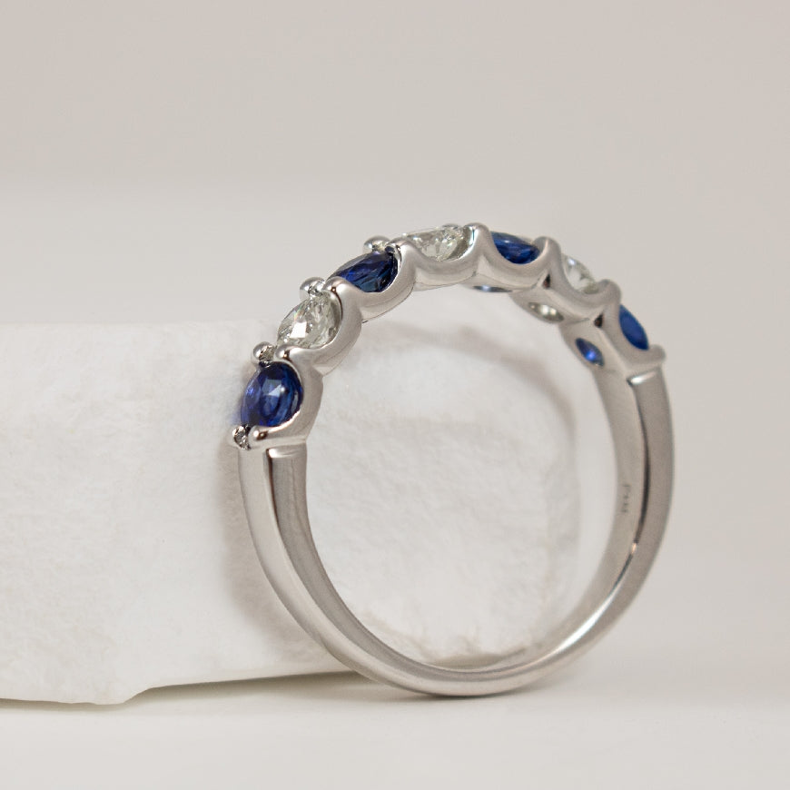 14KW Roman & Jules Sapphire & Diamond Band