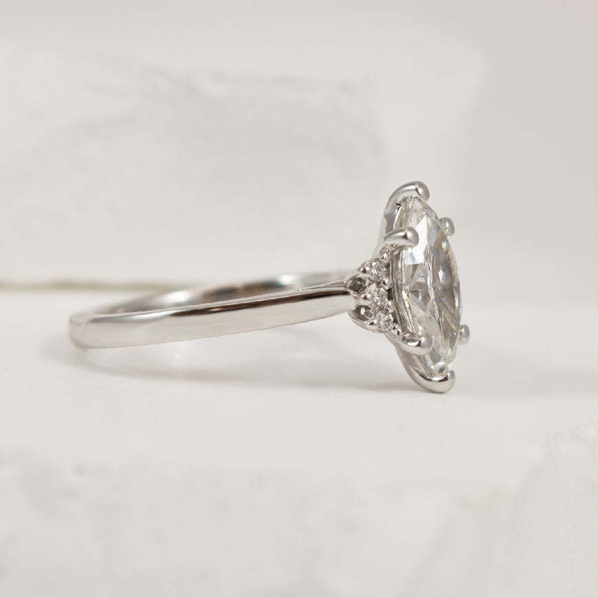 14KW 1.44CT Marquise Cut Diamond Engagement Ring