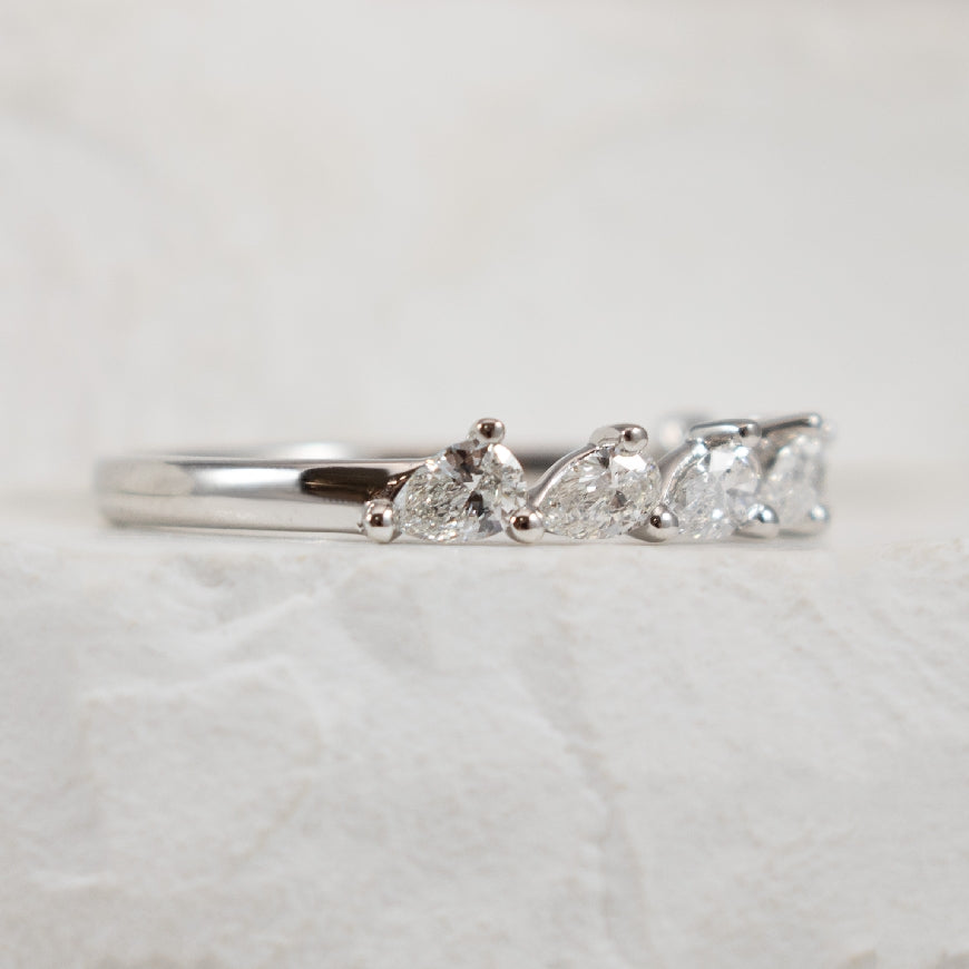 14KW Pear Shaped Diamond Band