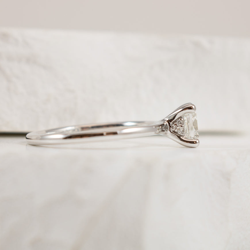 14KW S.Kashi Princess Cut Diamond Engagement Ring