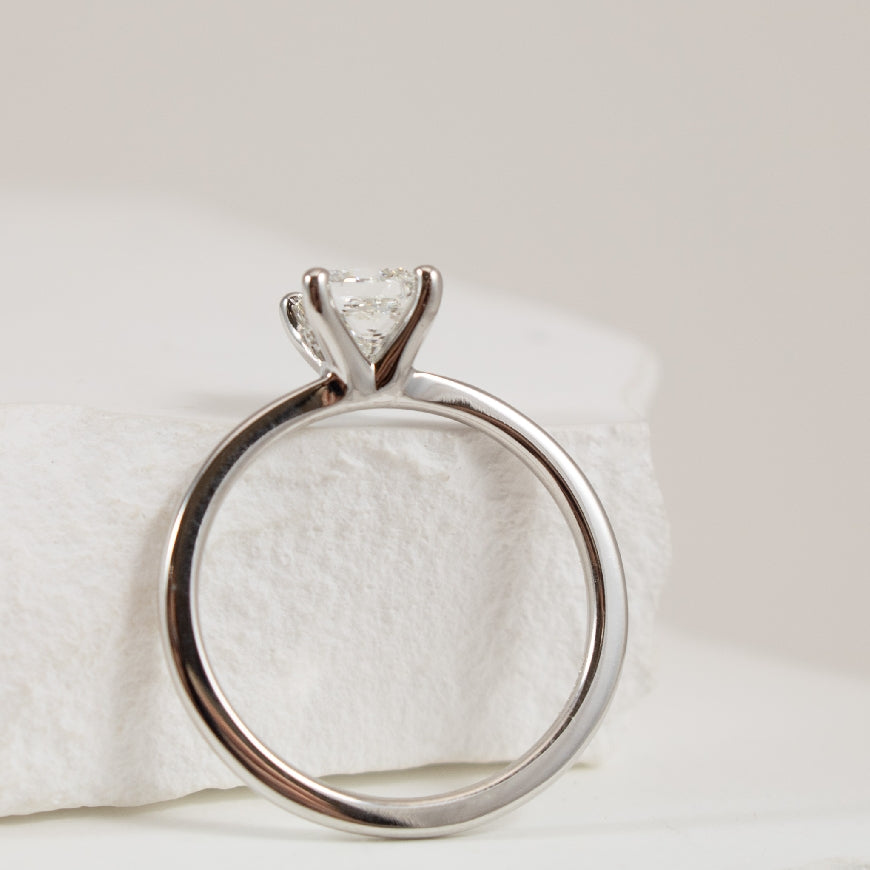 14KW S.Kashi Princess Cut Diamond Engagement Ring