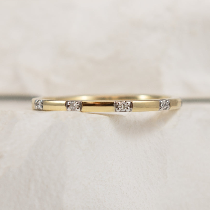 10KY 0.06CT Spaced Diamond Band                   

10K Yellow Gold Natural Diamond Band

0.06 Total Natural Diamond Weight I1-2 Clarity, HIJ Colour 

Finger Size 6.75

