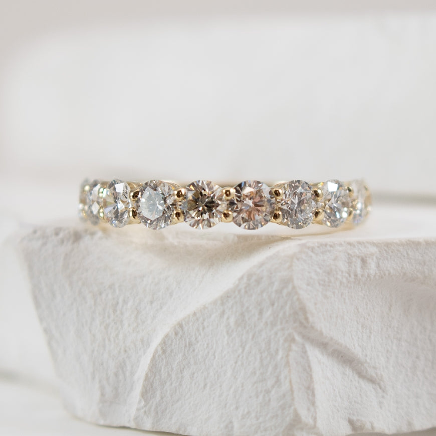 14KY 1.50ct Diamond Band                              

14K Yellow Gold Lab Grown Diamond Band 

1.50 Total Diamond Weight VS2+ Clarity,  D-F Colour

Finger Size 6.5

