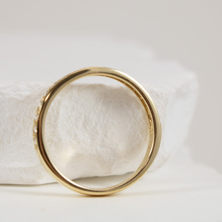 10KY 0.15CT Diamond Bead Set Band