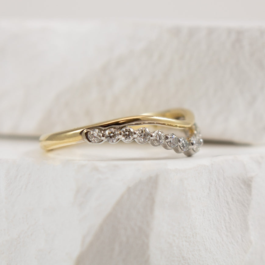 14KY Canadian Double Layer Contour Band    

14K