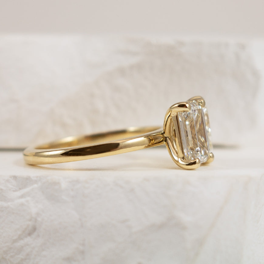 14KY Toi et Moi Pear & Emerald Engagement Ring