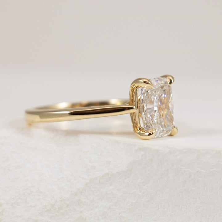 14KY Elongated Cushion Solitaire Engagement Ring