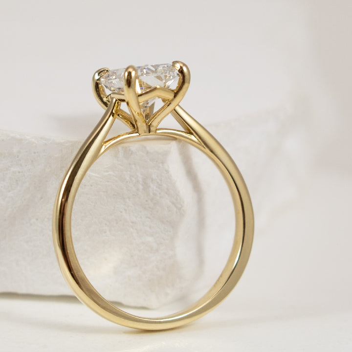 14KY Elongated Cushion Solitaire Engagement Ring