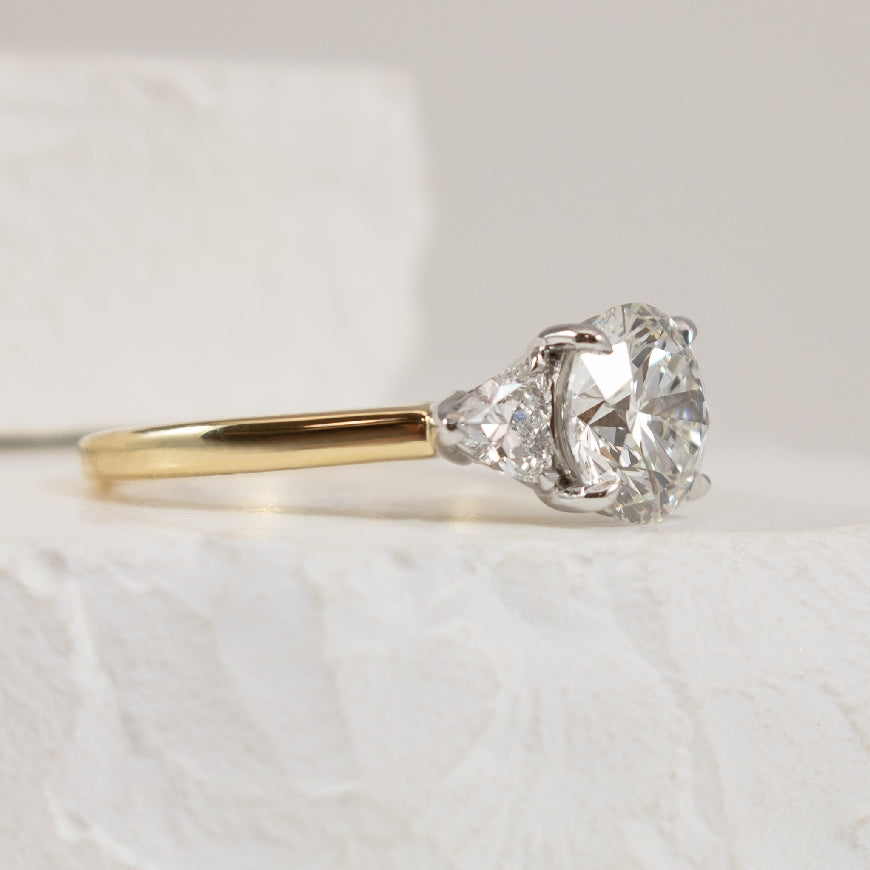 14K 2.52CT Trinity Diamond Engagement Ring