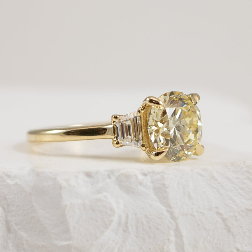 14K 2.93CT Trinity Diamond Engagement Ring
