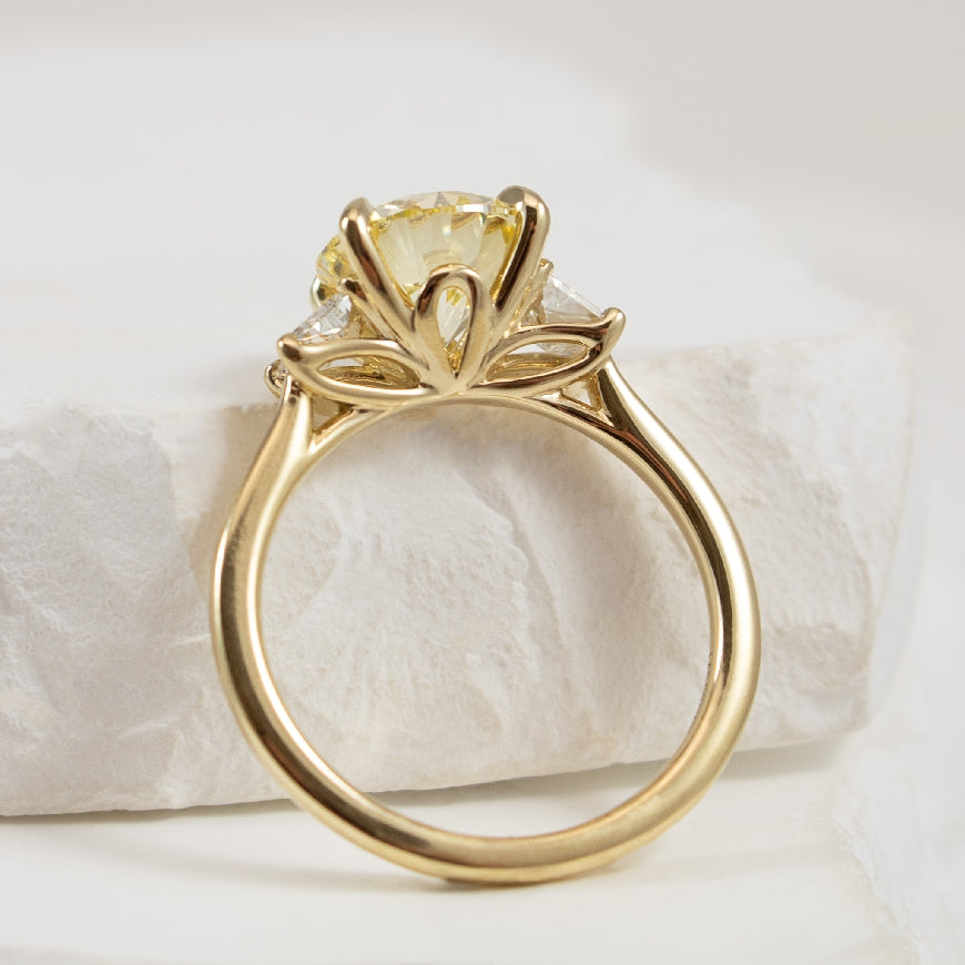 14K 2.93CT Trinity Diamond Engagement Ring