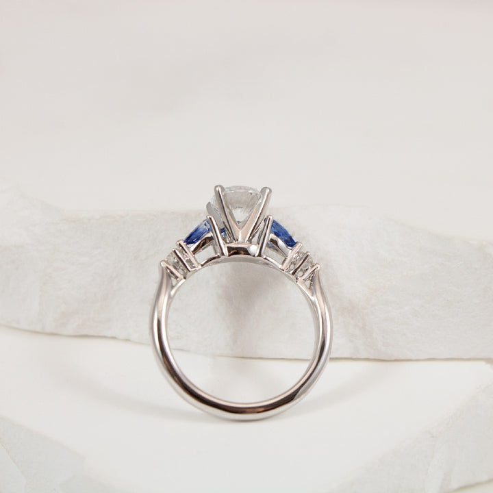 14KW 1.03CT Diamond & Sapphire Engagement Ring