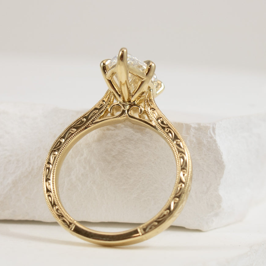 14KY Marquise Cut Diamond Engagement Ring