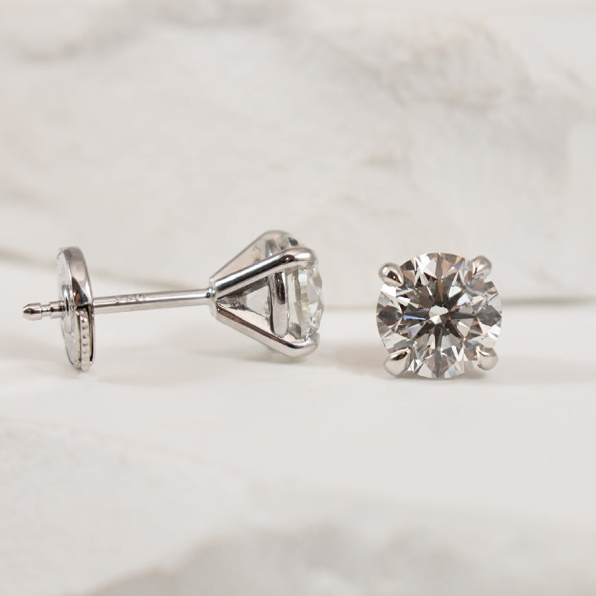 14KW 2.02 Carat Diamond Solitaire Earrings 

14K White Gold 2.02 Carat Natural Diamond Solitaire Earrings with Positive Lock Backings 

2.02 Carat Round Brilliant Cut Natural Diamond of I1 Clarity, G Colour, Very Good Cut


