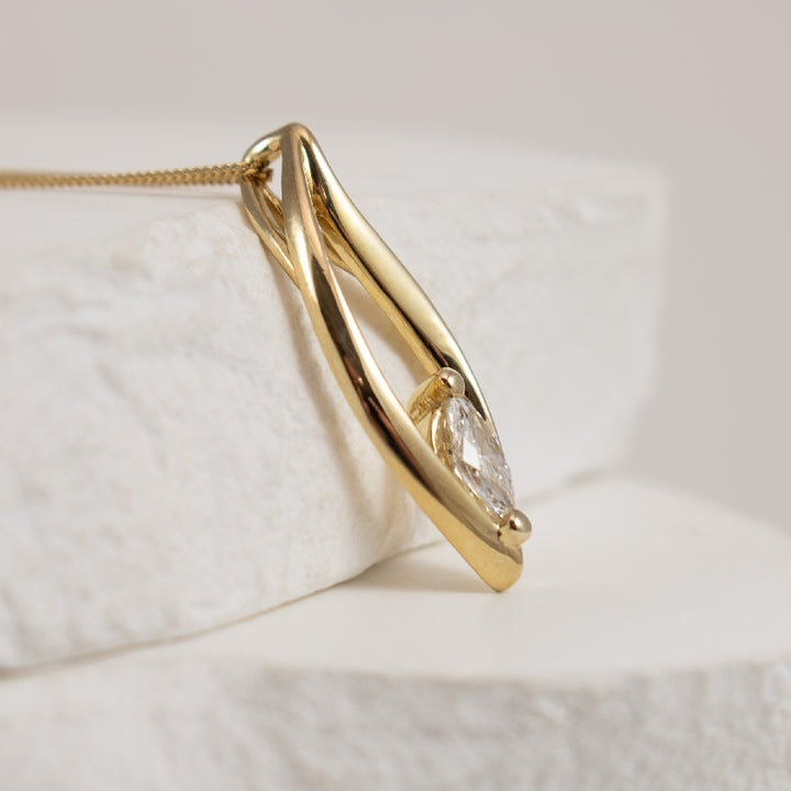 10KY Marquise Diamond Necklace