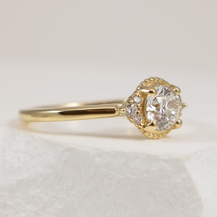 14KY 0.72CT Diamond Vintage Engagement Ring