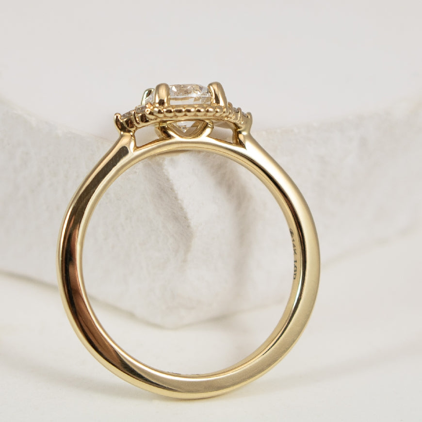 14KY 0.72CT Diamond Vintage Engagement Ring