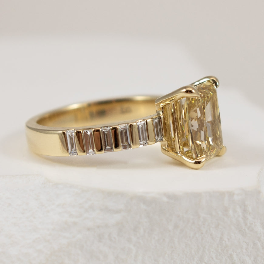 14KY Fancy Intense Yellow Diamond Engagement Ring