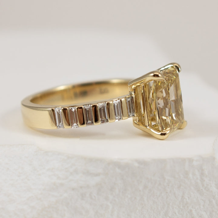 14KY Fancy Intense Yellow Diamond Engagement Ring