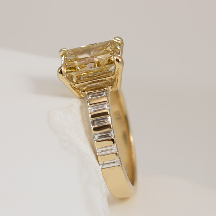 14KY Fancy Intense Yellow Diamond Engagement Ring