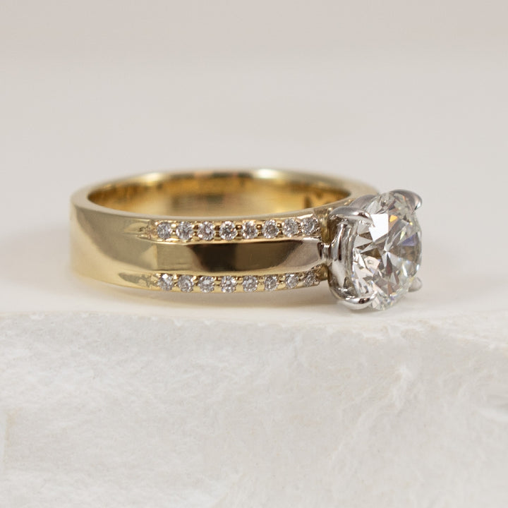 14KY 1.56CT Diamond Accented Engagement Ring