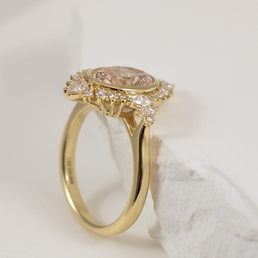 14KY 2.01CT Oval Pink Diamond Engagement Ring